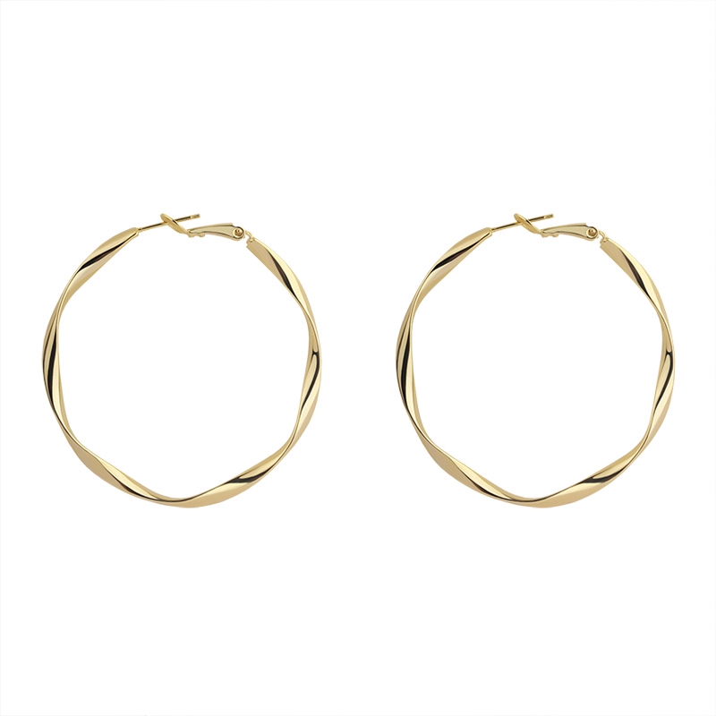 Anting Bulat Besar spiral Klasik Untuk Wanita Aksesoris fashion Korea