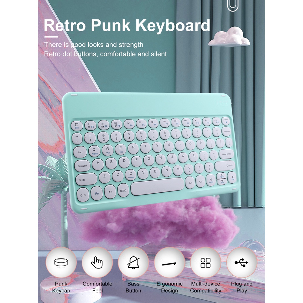 【Beli dua diskon 20%】 Goojodoq Wireless Bluetooth Keyboard Tablet keyboard For Android IOS Windows