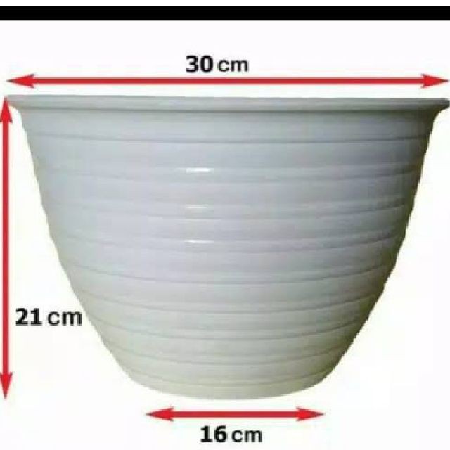 Pot tanaman hias pot tawon plastik 30cm putih