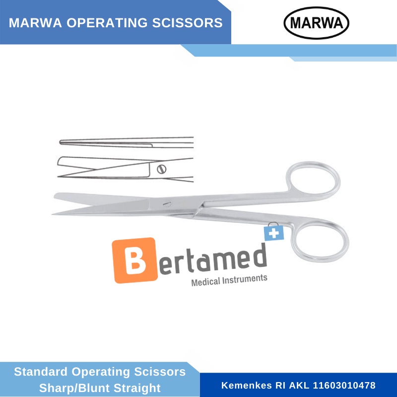 Operating Scissor Straight Sharp - Blunt / Gunting Operasi Gunting Bedah Lurus Tajam Tumpul