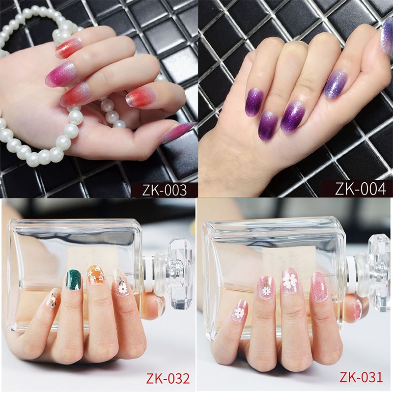 cod (12Pcs) Stiker Kuku Model Korea / Nail Sticker / Gradien / Nail Art import murah