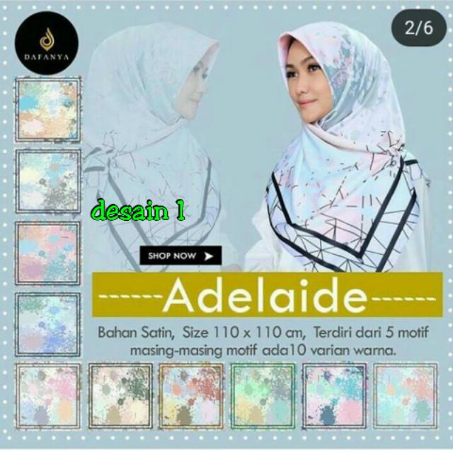Hijab Segiempat Satin Silk Adelaide Dafanya desain 1