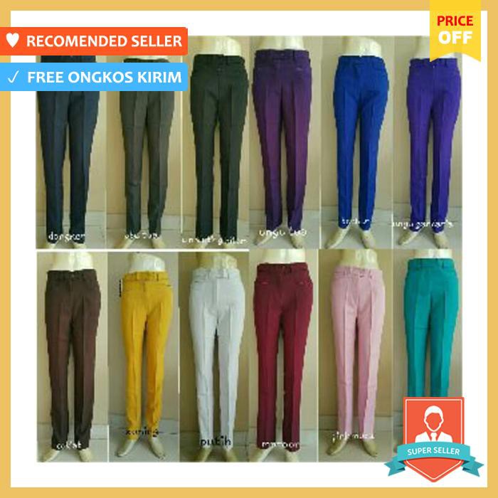 Celana Kerja Wanita Celana Bahan Syakira Kancing Resleting