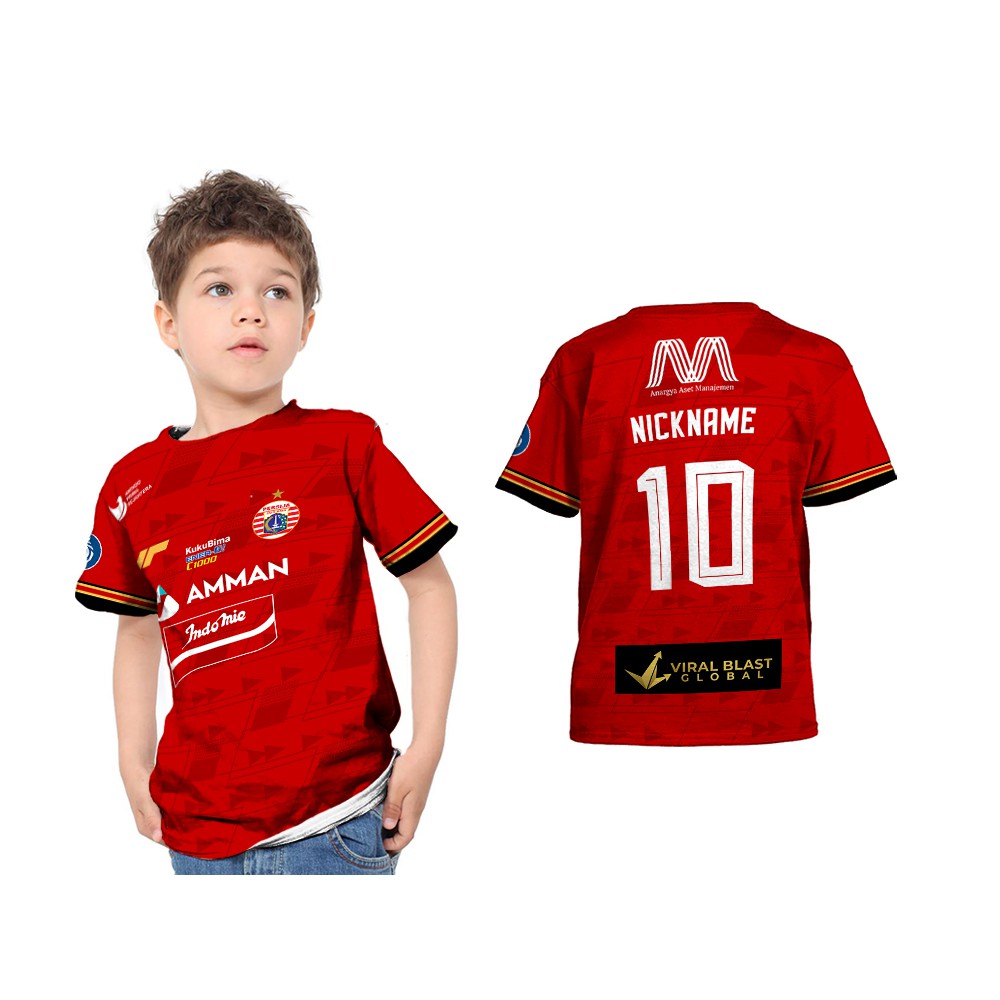 Jersey Persija 2021 Anak Custom Name Cowo/Cewe - Baju Kaos Tshirt Anak 01