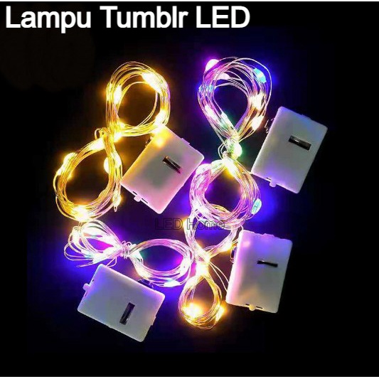 Lampu Kawat LED rainbow / Lampu hias LED Tumblr/String Light LED(Free Baterai)