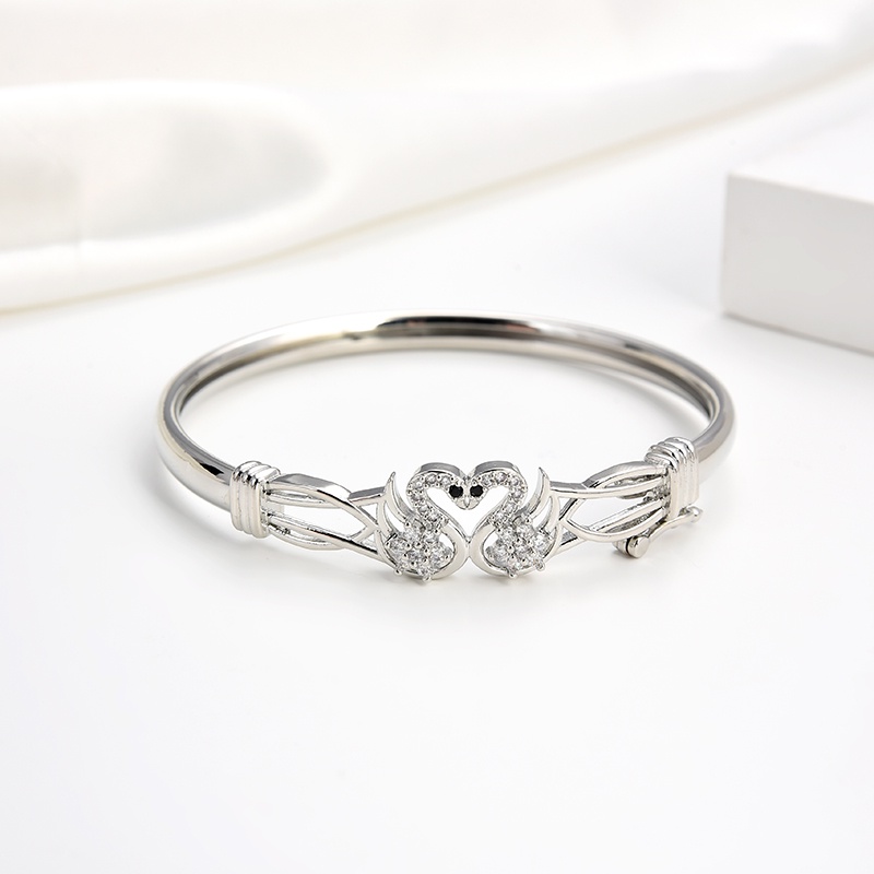 COD Gelang Titaniun Bangle Perak Wanita Diamond Titanium Premium Lapis 18K Anti Karat Berlian Korea Untuk Wanita Perhiasan perak 54b-130B