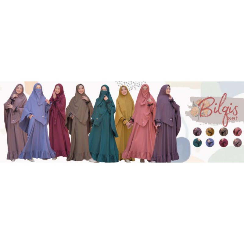 Gamis Bilqis Set, Gamis Set Bahan Ity Crep