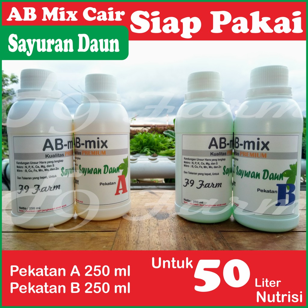 AB Mix 250 ml Cair Pupuk Nutrisi Hidroponik Sayuran Daun