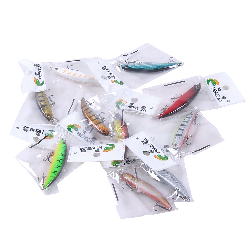 HENGJIA 1Pcs New Minnow Umpan Pancing 8cm/9g Swimbait Fishing Lure Ikan Fish Bass Bait Wobber Tackle