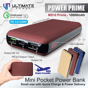 Power bank 10000mAh Mini Digital Fast Ultimate Power MS10 PRIME QC+PD Original100%