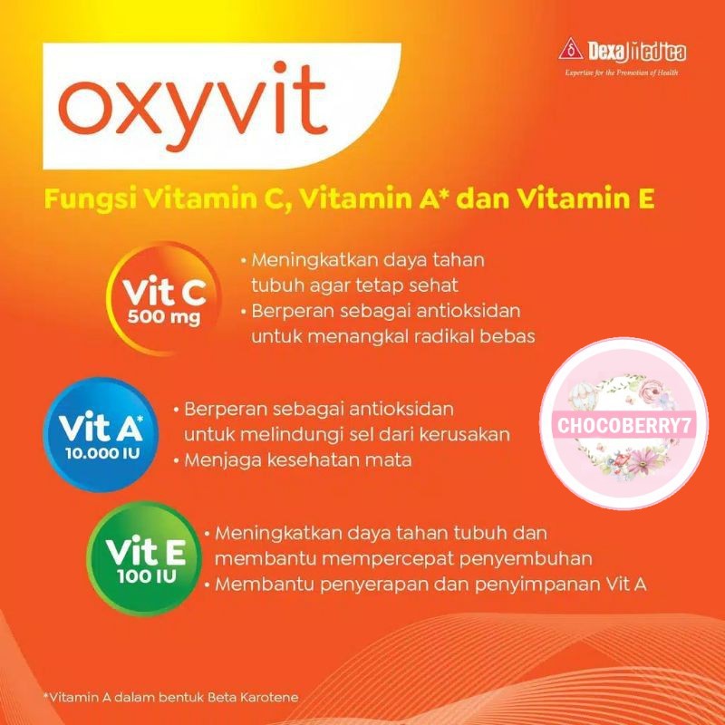 Oxyvit Vitamin C / vitamin E / Betacaroten suplemen daya tahan tubuh