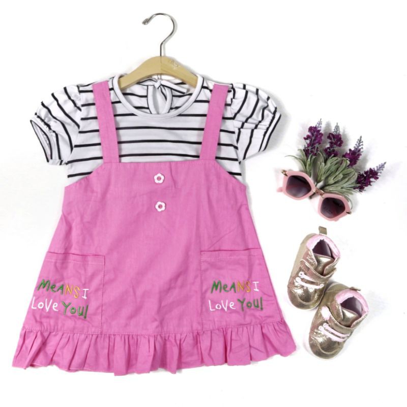 DRESS BABY M.OVERALL FASHION ANAK PEREMPUAN 1-2 TAHUN