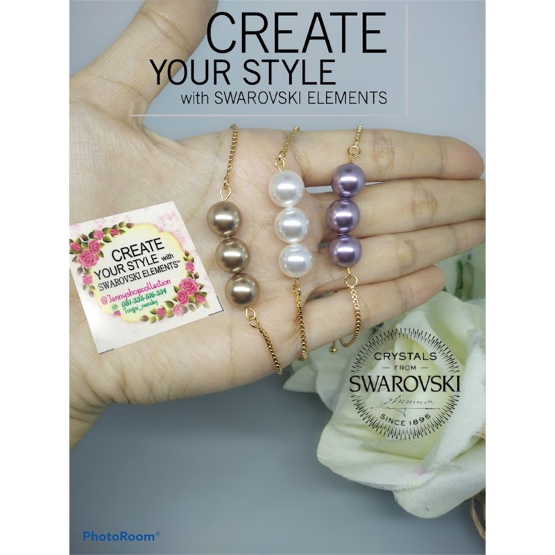 Gelang serut perhiasan mutiara Swarovski