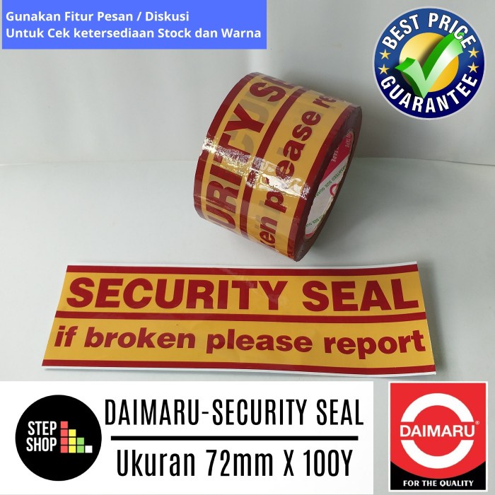 

Wow Daimaru Security Seal - Lakban Logo - Lakban Printing - 72Mm X 100Y Berkualitas