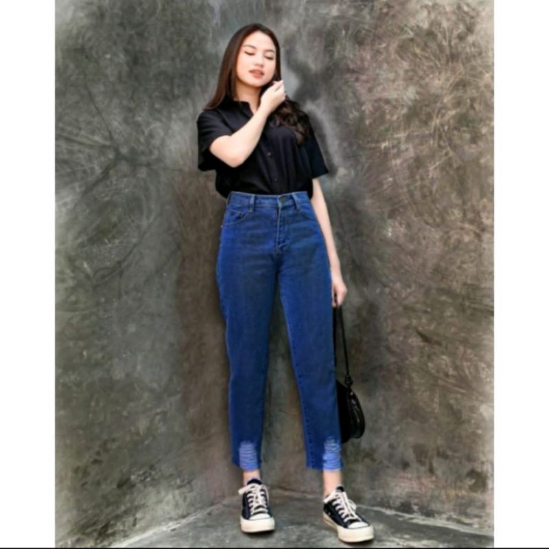 Fellosophy • CELANA JEANS BOYFRIEND SOBEK BAWAH