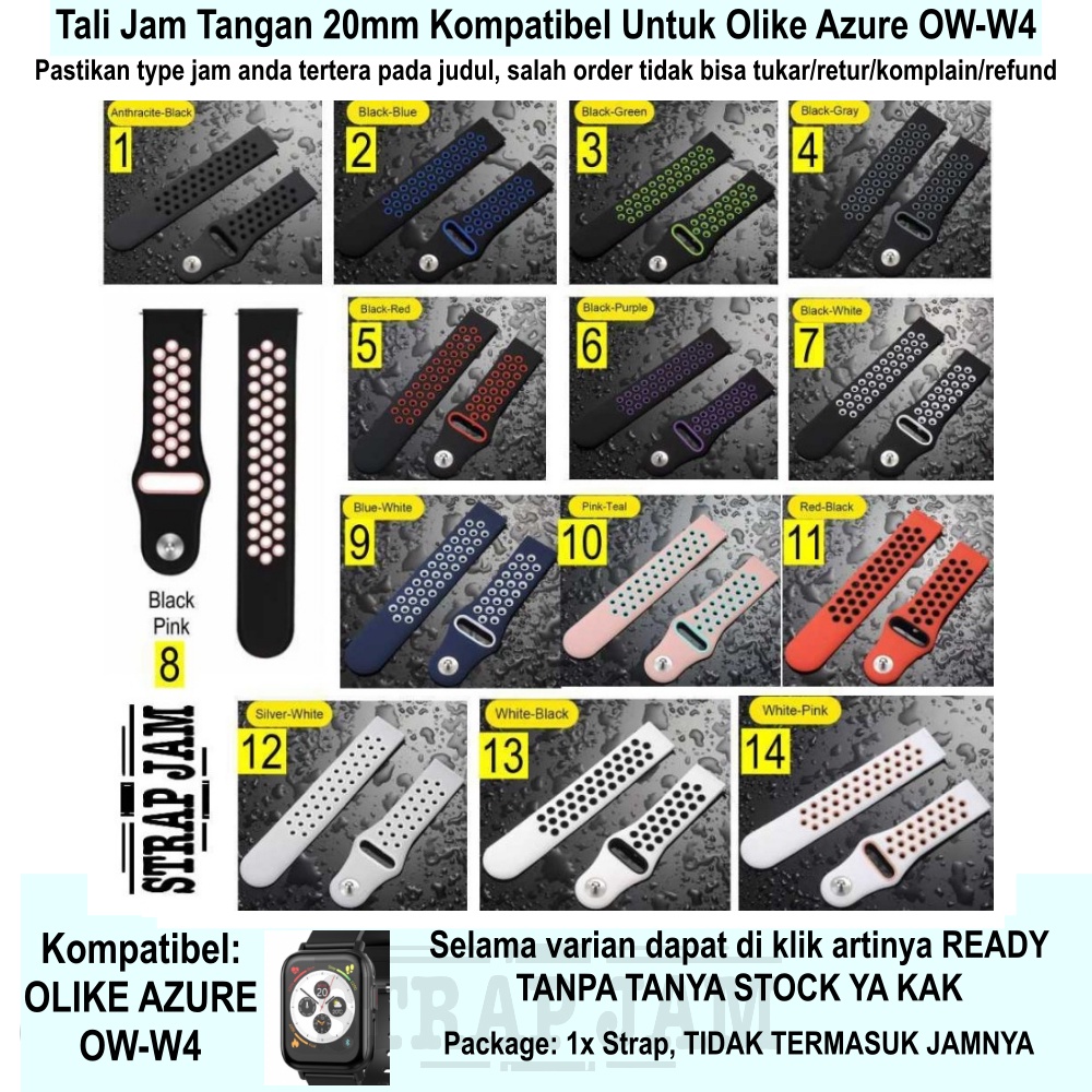 NKL Tali Jam Tangan Olike Azure OW-W4 - Strap 20mm Silikon Sporty Nike Stylish