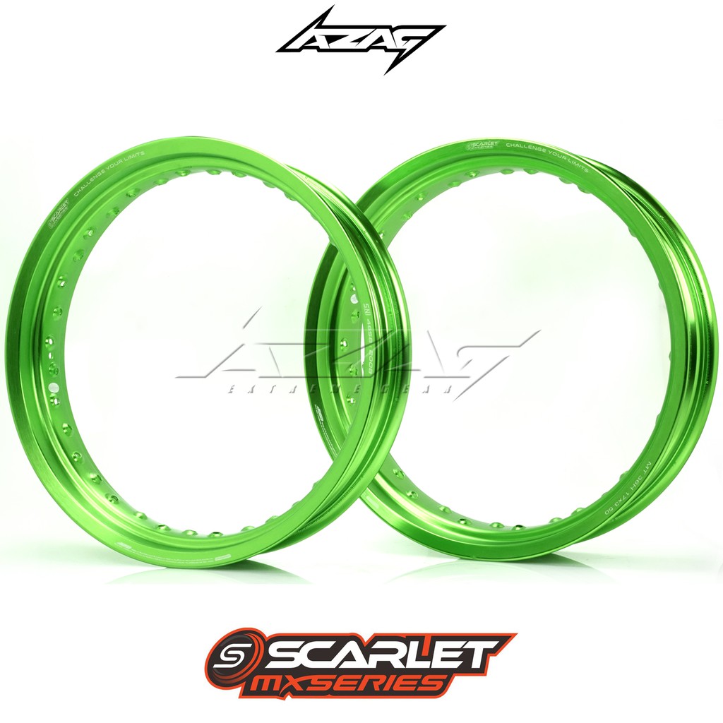 Velg Supermoto Alloy KLX CRF WR Scarlet MX Hijau Anodized