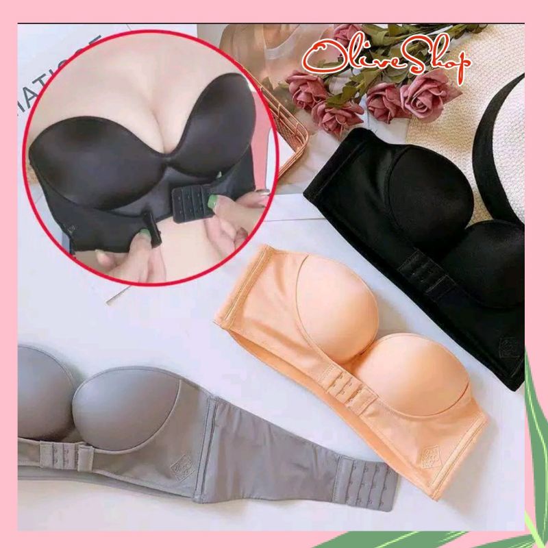 OliveShop ❤ Push Up Sugar Bra BH Bralette Polos Kait Depan Belakang Tanpa Tali