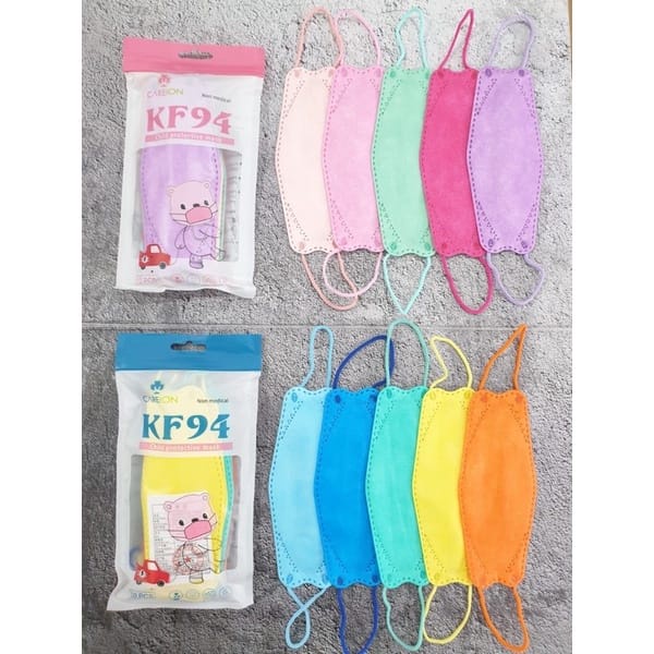 KF94 ANAK MIX WARNA POLOS CEWEK & COWOK CAREION 1PACK ISI 10PCS