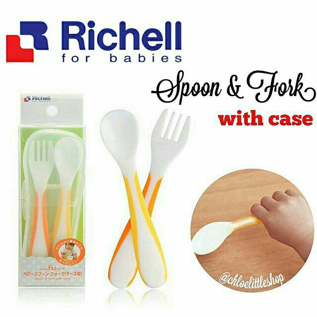 Richell Baby Spoon & Fork With Case