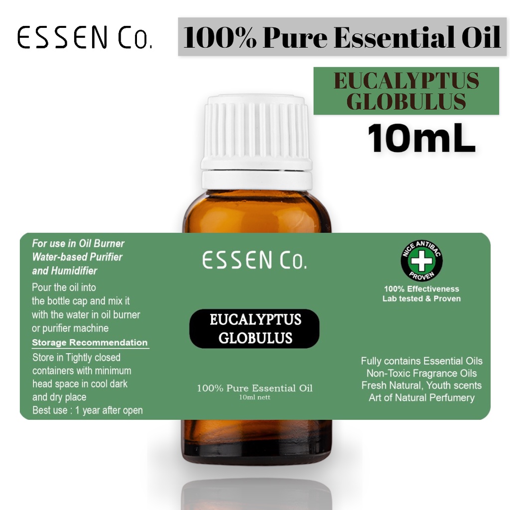 Essen Co Eucalyptus Globulus Essential Oil Aromatherapy 100% Pure Aromaterapi Minyak Ekaliptus Murni 10ml