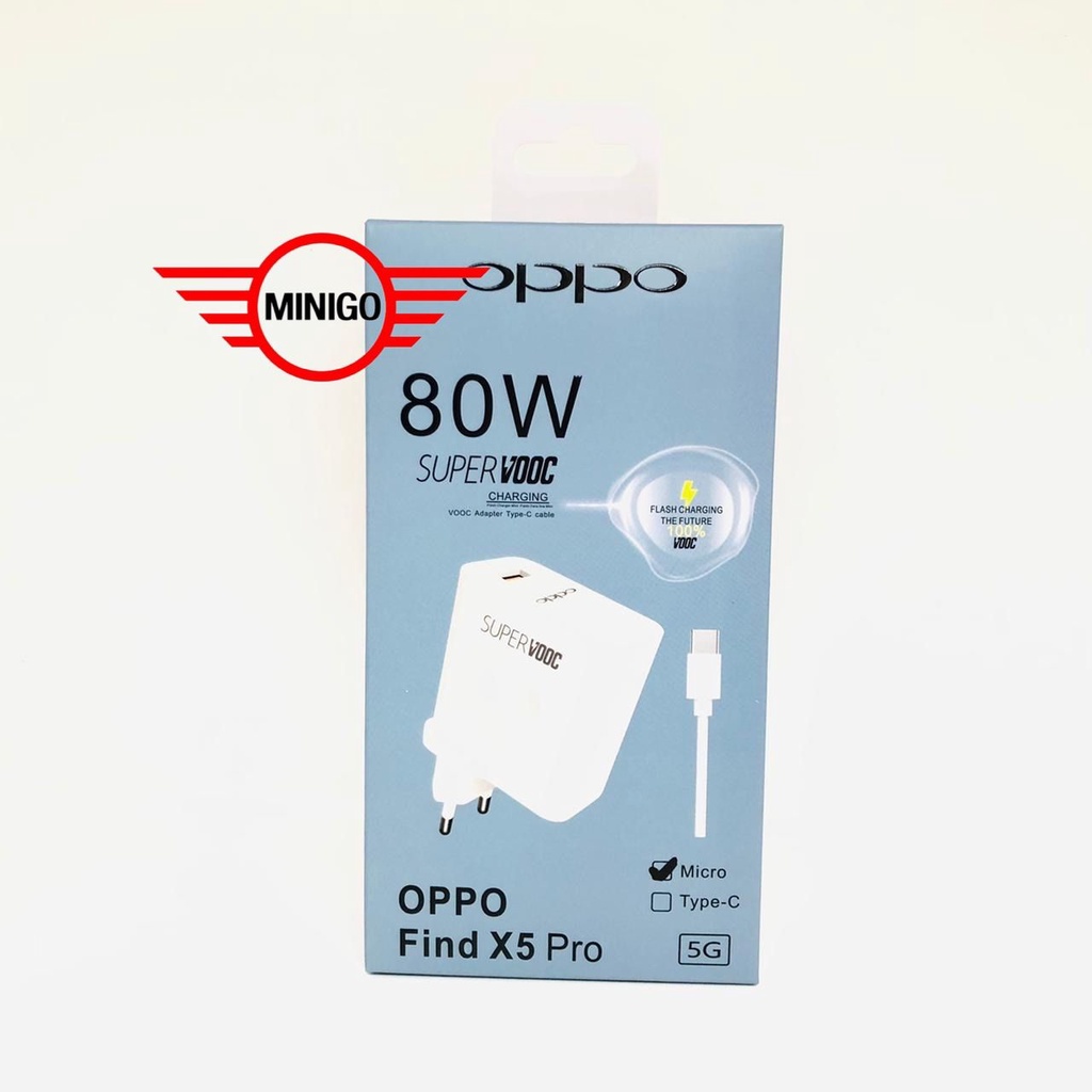 CHARGER CASAN TC CARGER OPPO Find X5 / 5Pro 80W SUPER VOOC FAST CHARGING OPPO MICRO DAN TYPE-C