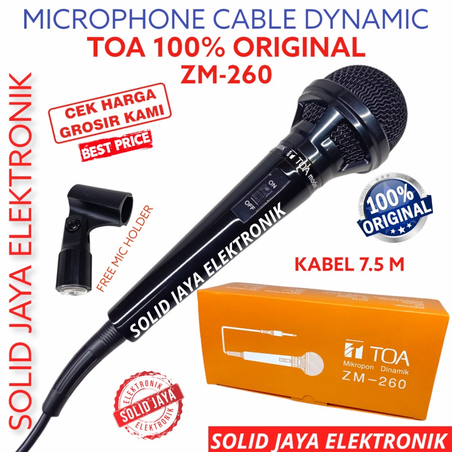 MICROPHONE MIC TOA ZM260 PROFESIONAL DINAMIC MIK ZM-260 ZM 260 MIKROPHONE KABEL VOCAL VOKAL DYNAMIC MIK MIKROPHONE TOA ORI ASLI ORIGINAL