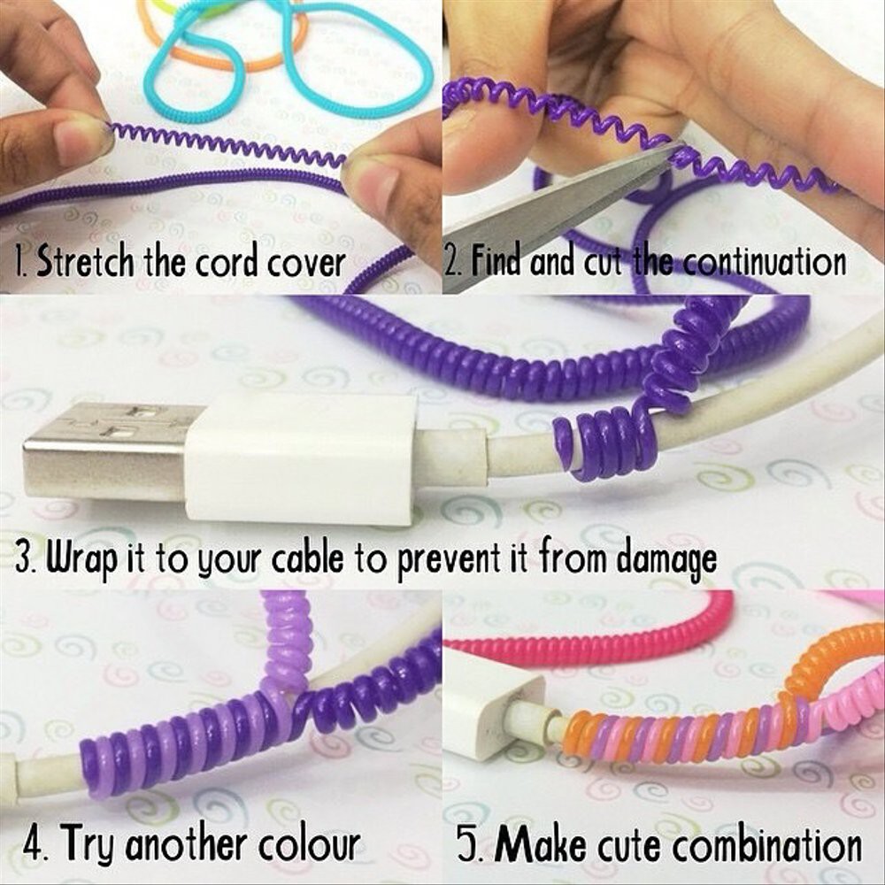 PELINDUNG KABEL / DOUBLE SPIRAL / 1 TONE SOLID COLOR CORD PROTECTOR