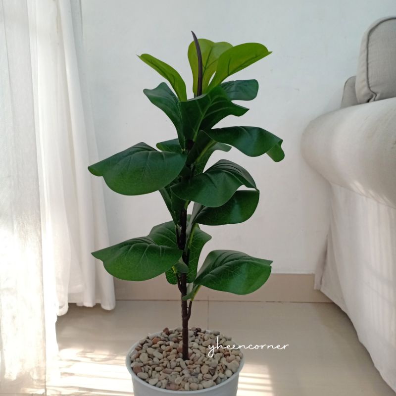 Artificial Plants Monstera Palm Banana Fiddle Leaf Tree / Pohon Pisang / Pohon Palem / Pohon Ketapang Biola /  Monstera Artifisial Size Large