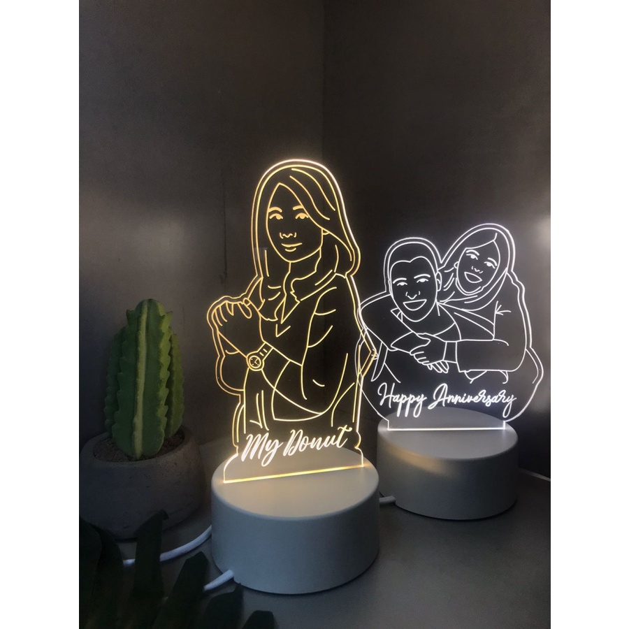 ACRYLIC LAMPU LED CUSTOM BENTUK