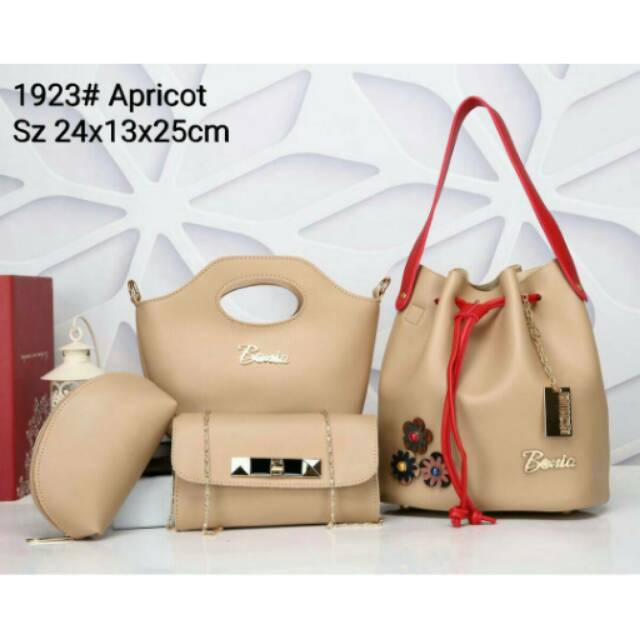 Bonia Serut 4in1 Model 2tone Flower with Pearl Code : 1923#