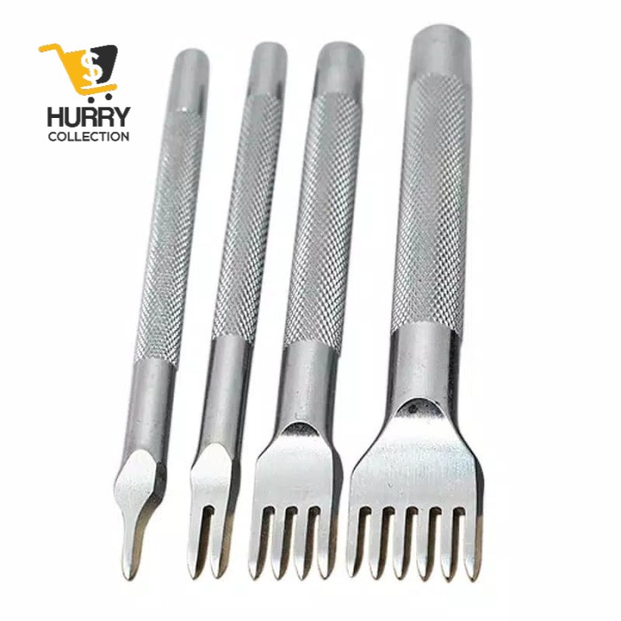 

Lacing Stitching hole punch 1 set isi 4 pcs prong leather tools FREE ONGKIR