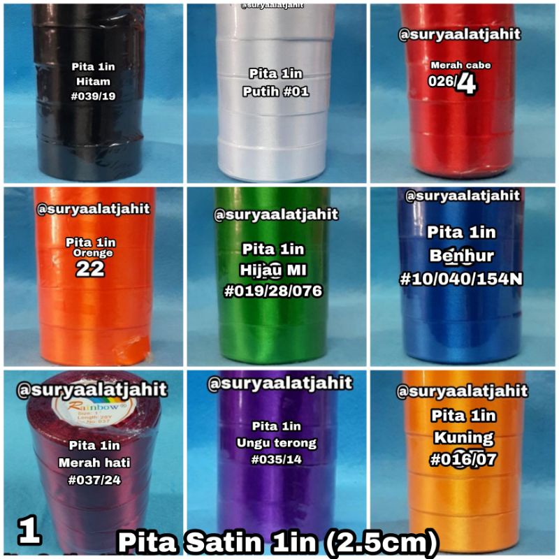 Pita Satin 1in/2,5cm @+/-20Y/Rol =rp.6.500/Rol