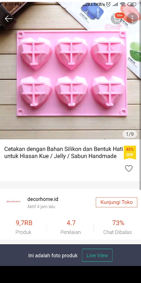 Cetakan Dengan Bahan Silikon Dan Bentuk Hati Untuk Hiasan Kue / Jelly / Sabun Handmade