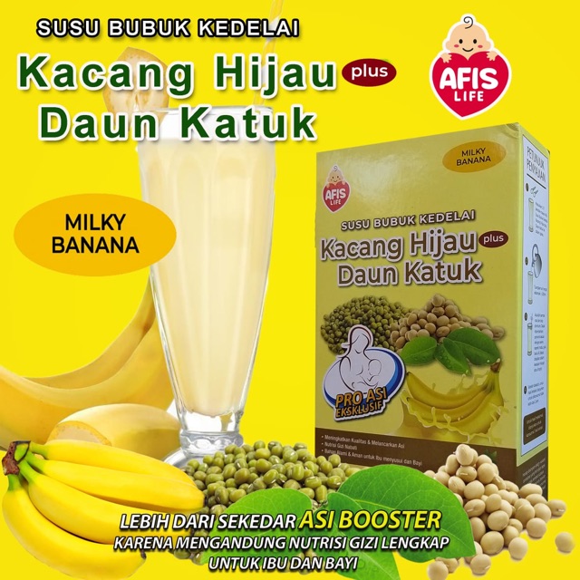 Afis kacang hijau plus daun katuk booster asi - minuman pelancar asi ibu menyusui