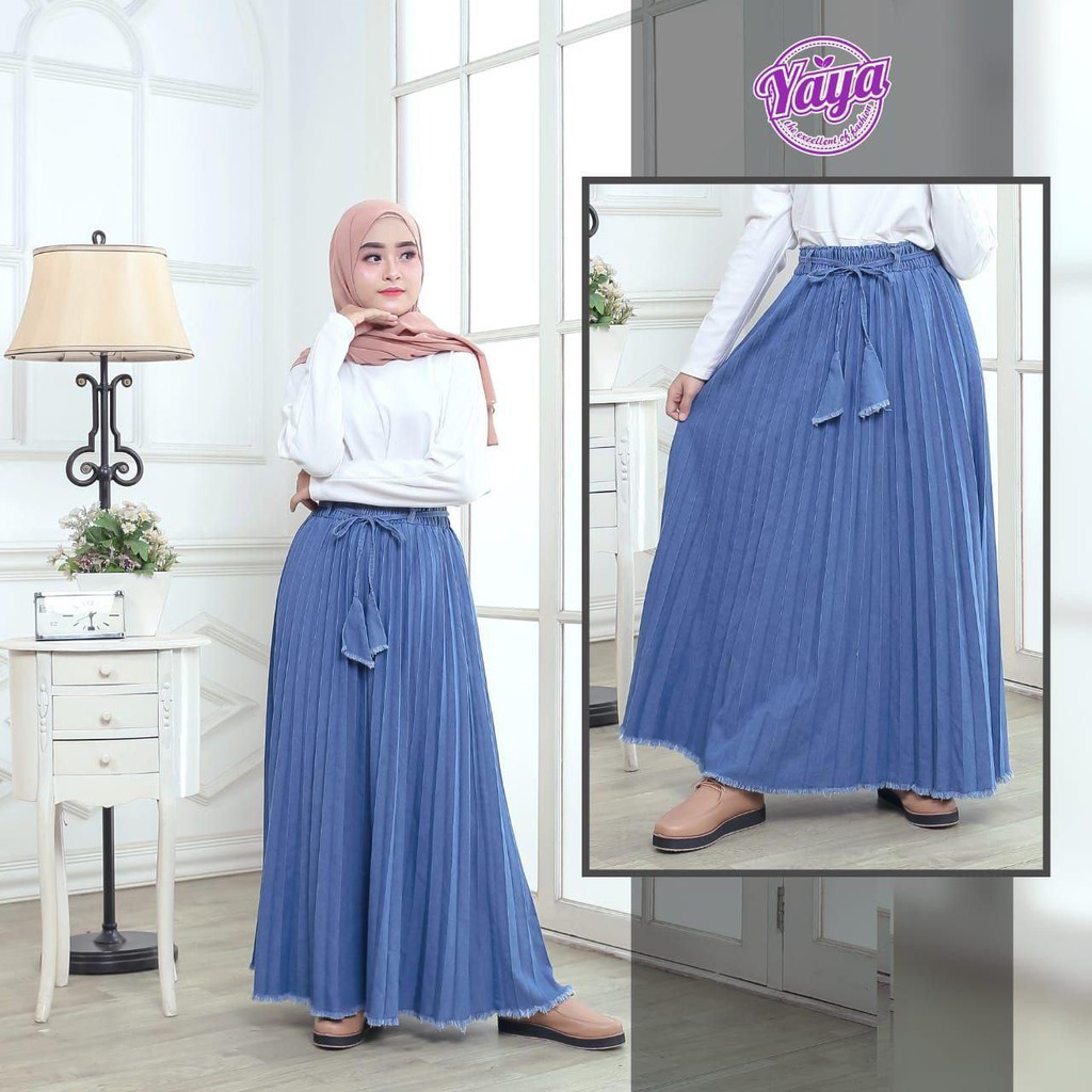 Umbrela jeans plisket/ skirt jeans/ plisket jeans /rok plisket