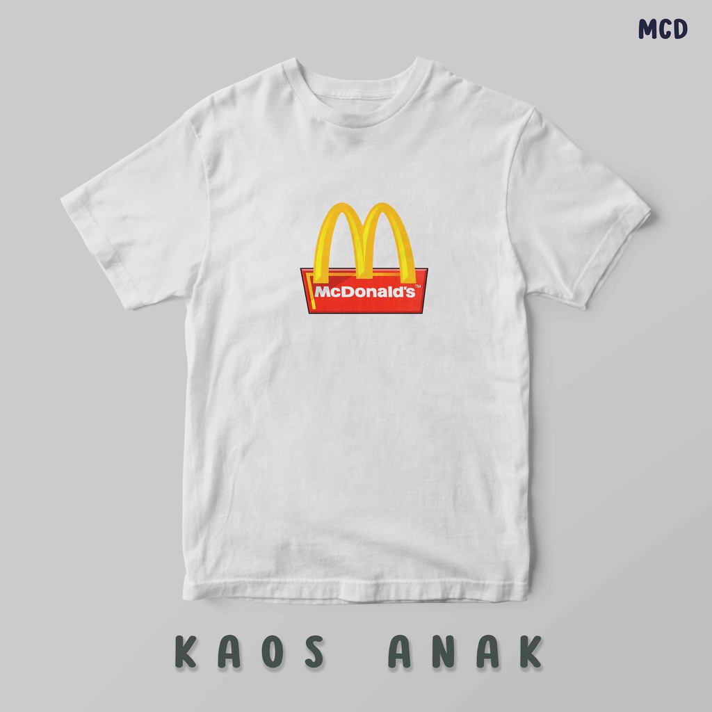 [KAOS ANAK] JUNKFOOD burger king kfc mcdonalds pizza hut oblong custom tshirt laki perempuan boy girl santai rumah  katun cotton best quality