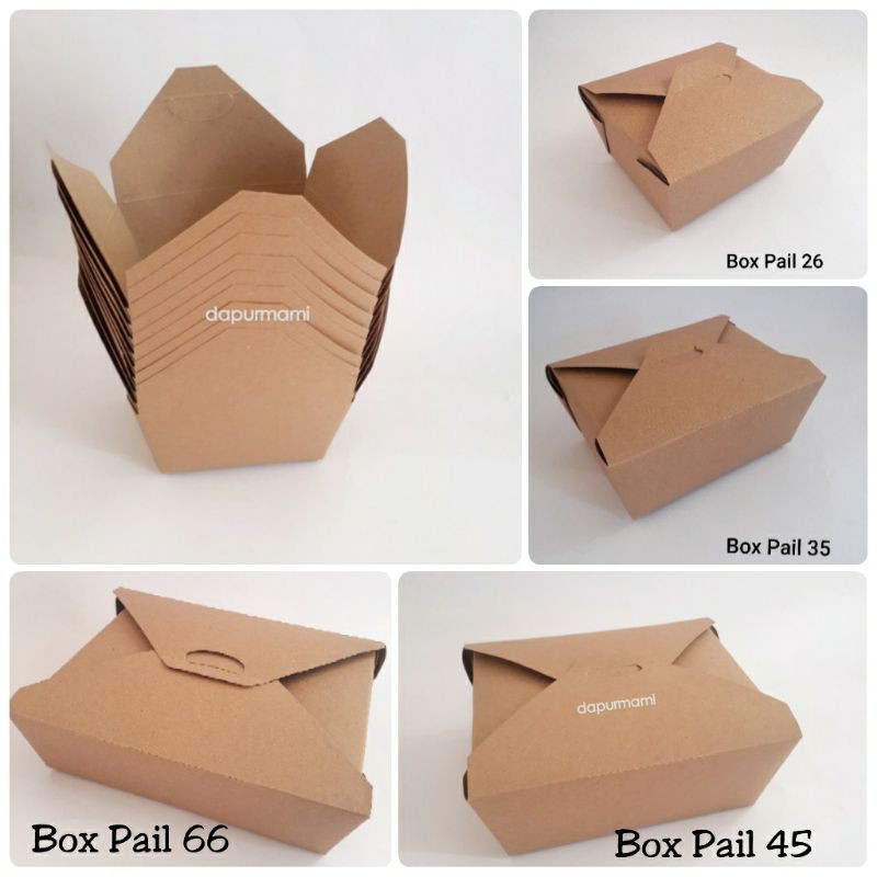 DAPURMAMI Box Pail Kraft Rice Box Kemasan Makanan