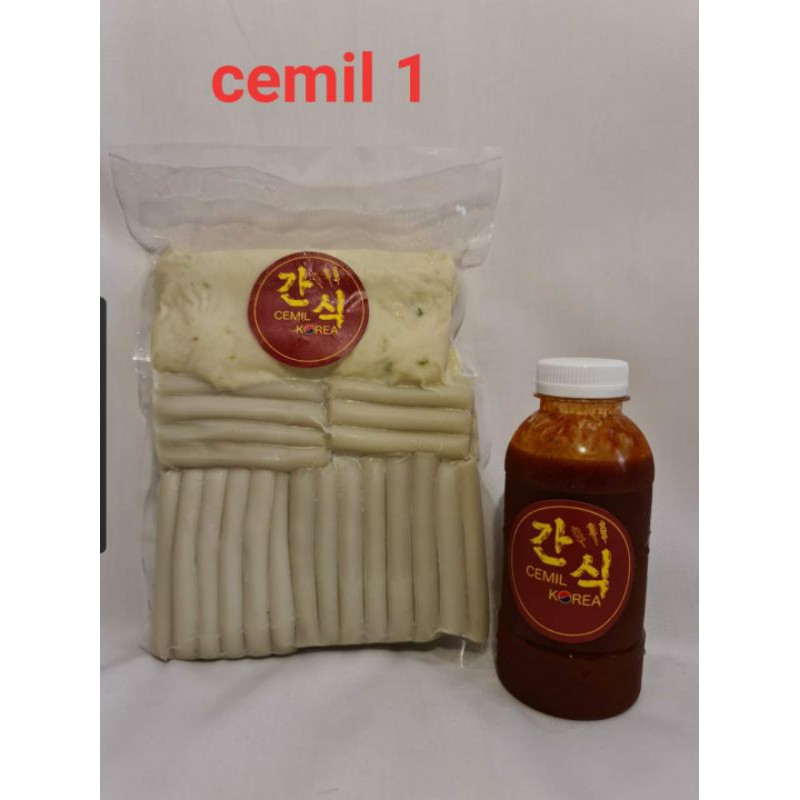 Paket Cemil 1 isi Tteok / Topokki / Topoki /Toppoki, Odeng dan Saus khas Cemil Korea