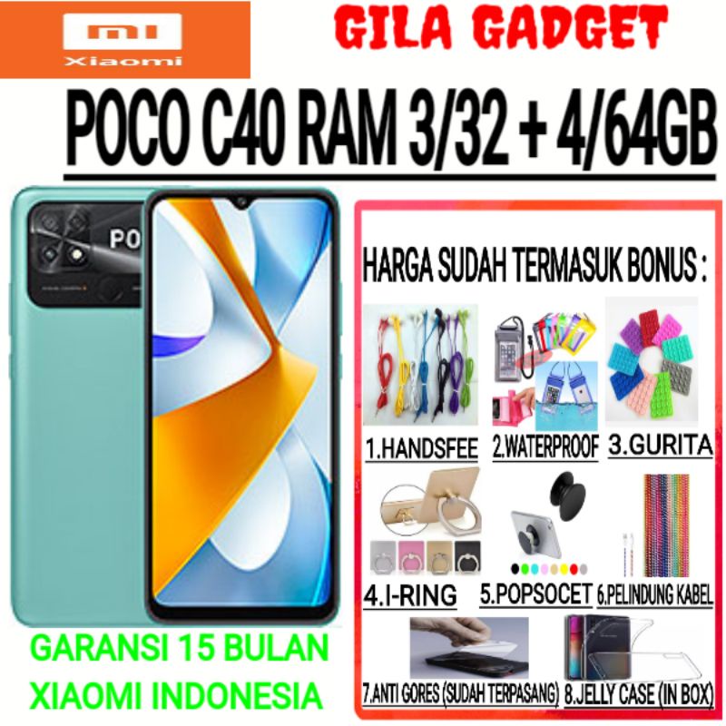 XIAOMI POCO C40 RAM 3/32 + 4/64 GB GARANSI RESMI