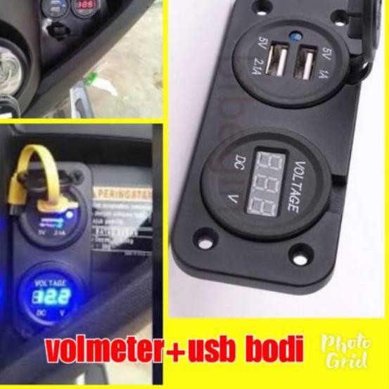 Voltmeter charger hp nmax double usb
