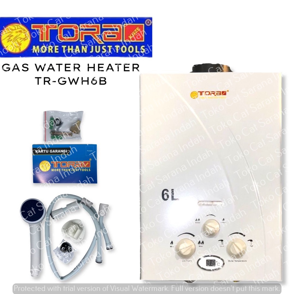 TORA TR-GWH 6B GAS WATER HEATER - PEMANAS AIR 6 LITER GAS LPG GWH 6B