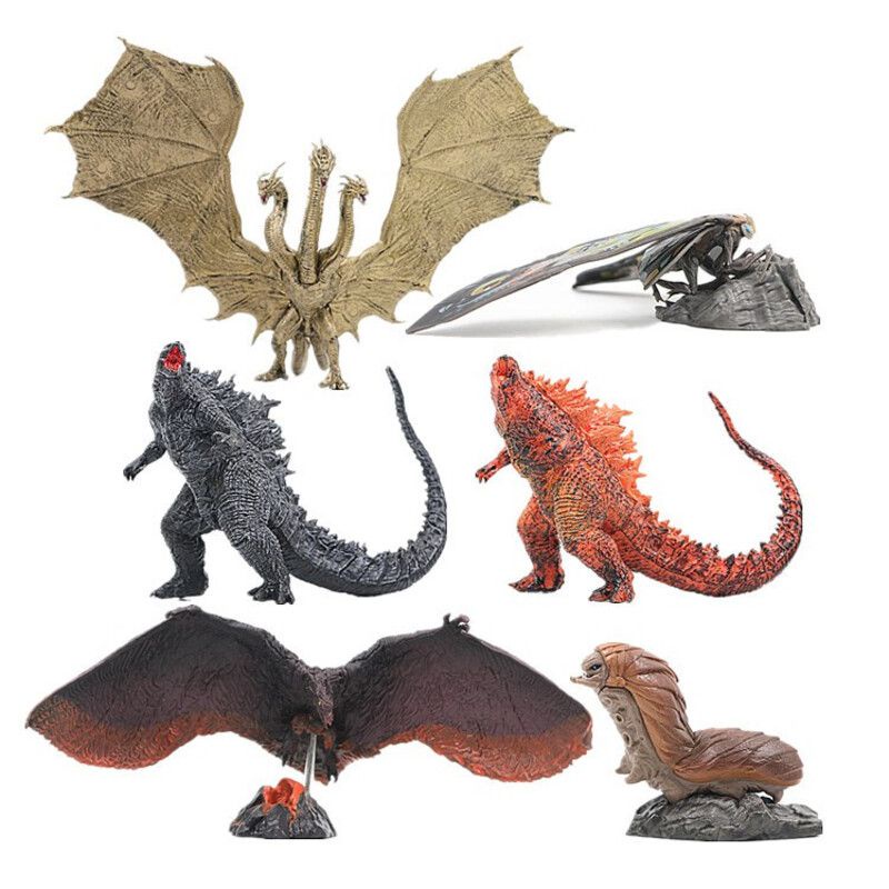 6pcs Monster King Godzilla Dinosaurus Mothra Ghidola Model Ornamen Tangan Ke Boneka