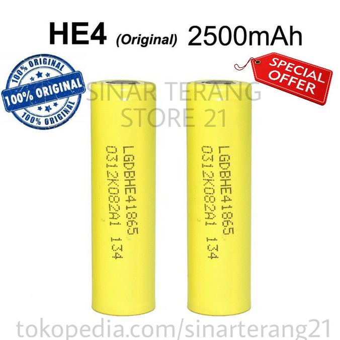 Baterai LG HE4 2500mAh ORIGINAL 18650 not samsung awt sony vtc lg hg2