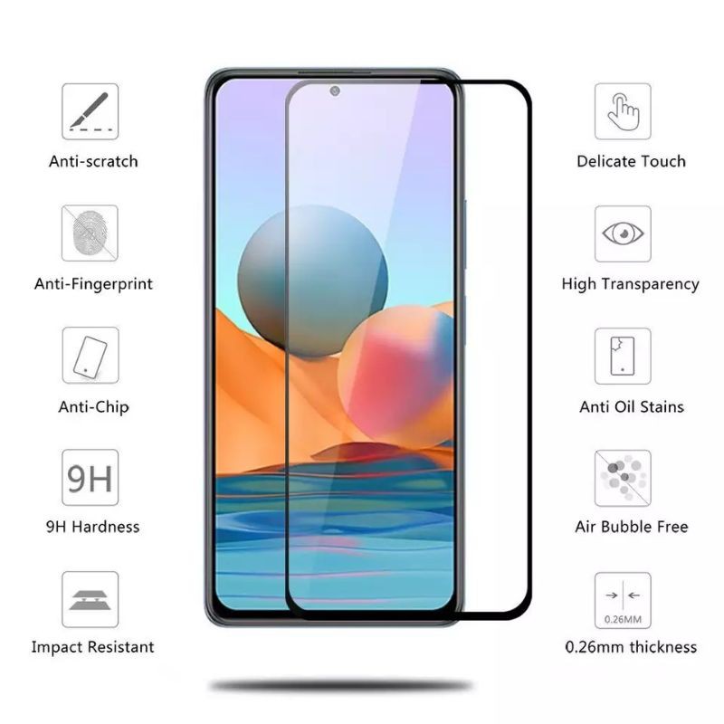 TEMPERGLASS XIAOMI REDMI NOTE 10 PRO 9H FULL COVER SCREEN PROTECTOR ANTI GORES