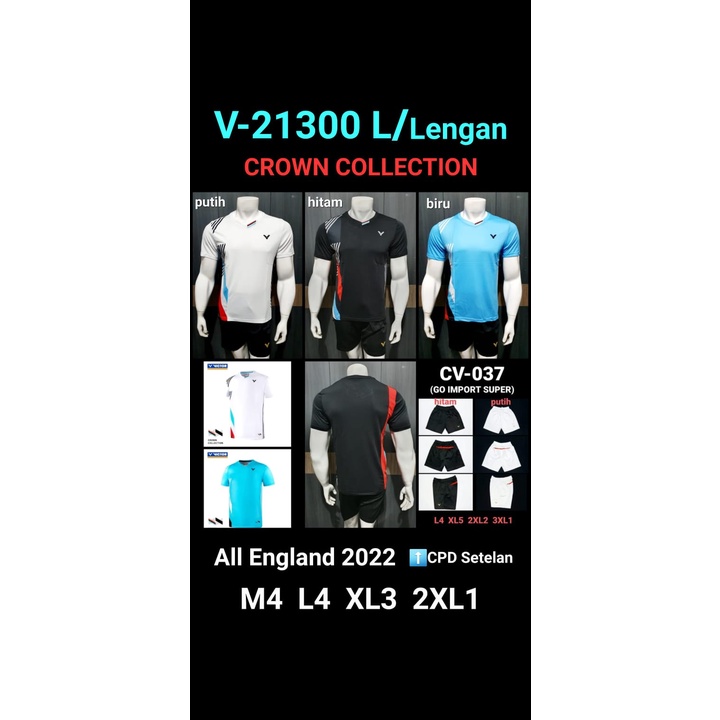Kaos Sport Badminton Victor TAI TZUYING Series Go Import Jersey Dryfit V21300Lengan