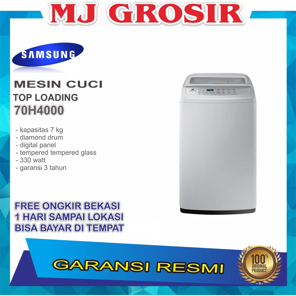 MESIN CUCI SAMSUNG WA70H4000 7KG 1 TABUNG 70H4000 7 KG DIAMOND DRUM