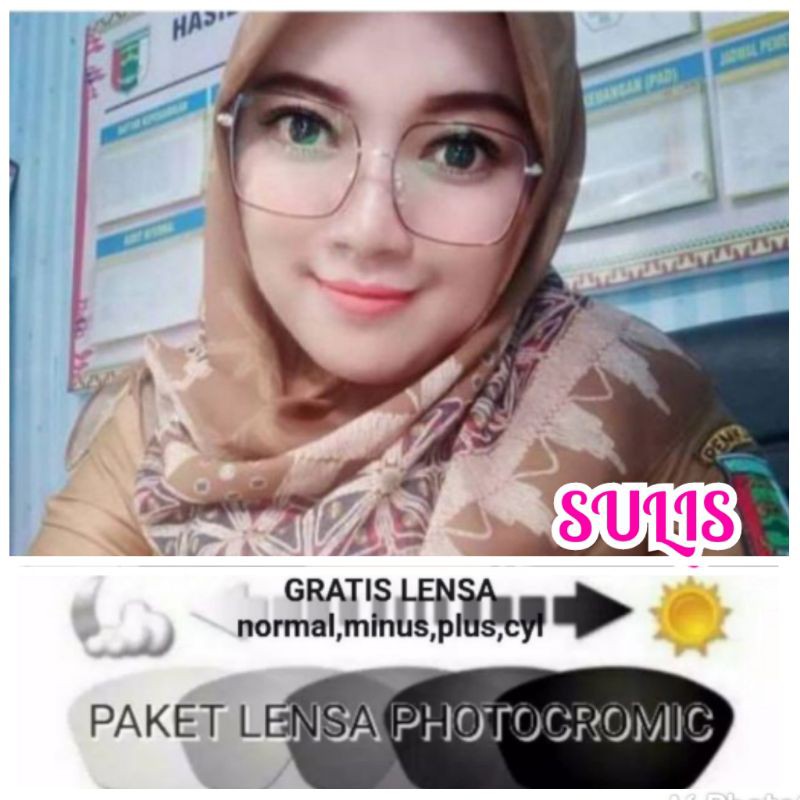 frame 7335 kacamata photocromic minus/normal.