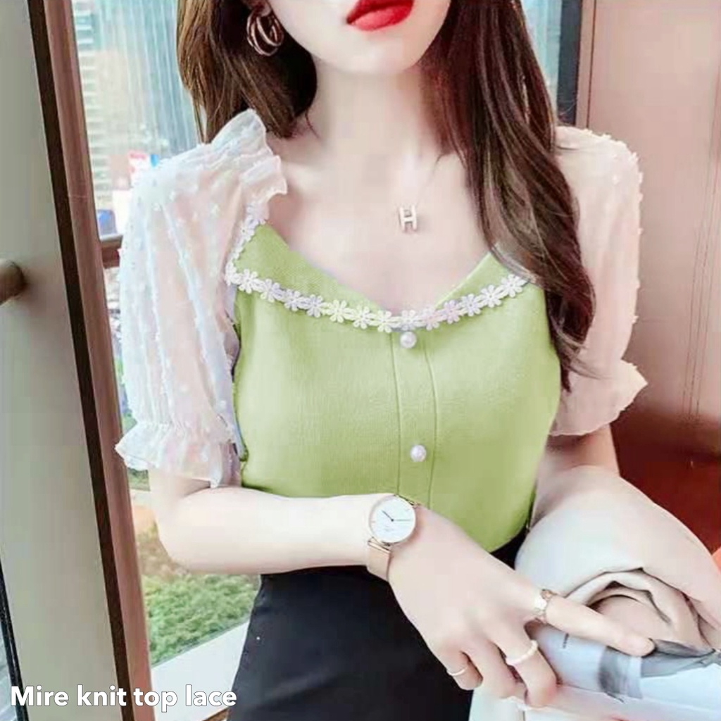 Mire knit top lace -Thejanclothes