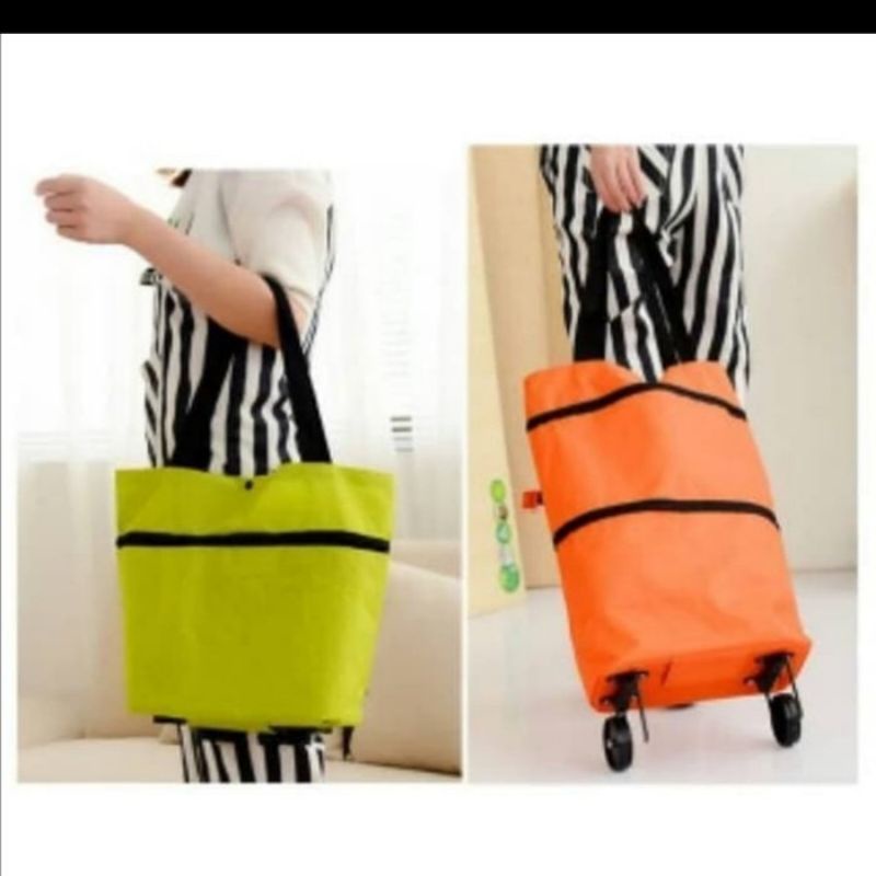 Medan Termurah kd067 Shopping bag serbaguna Tas shopping troli Tas roda multifungsi import